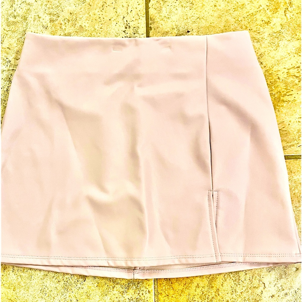 Pink. Faux leather skirt. By Altar’D State.